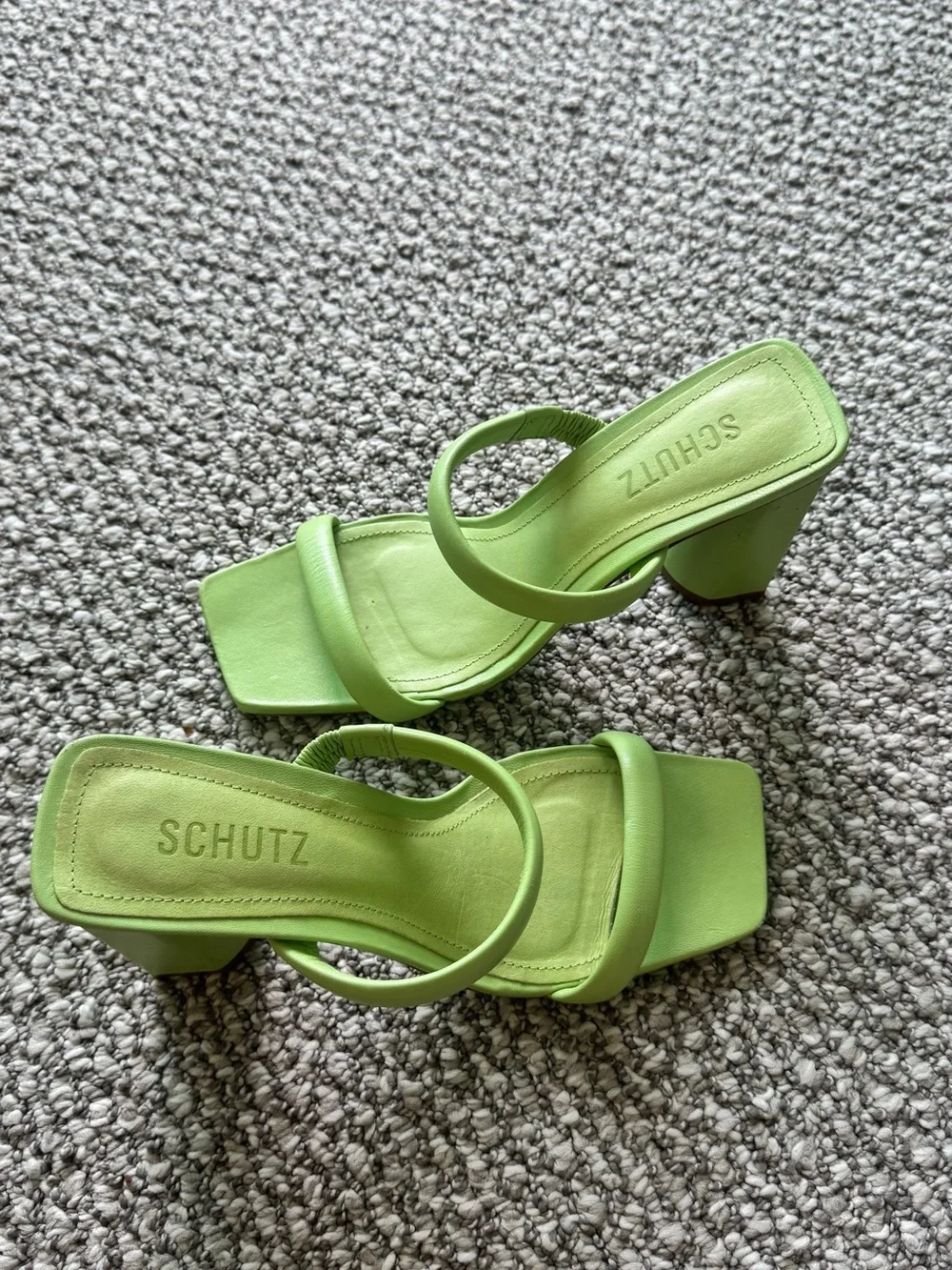 Green Strappy Block Heel Sandal - Women's Fashion